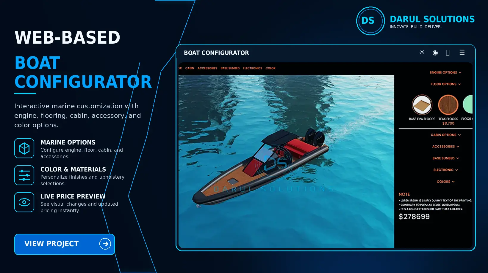 Yacht Configurator - Web Product Configurators visualization screenshot 1